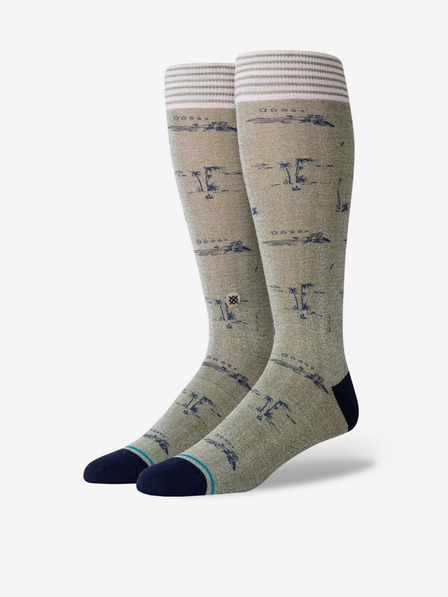 Stance Svetlo zelene moške nogavice z vzorcem Stance Isle Tropics