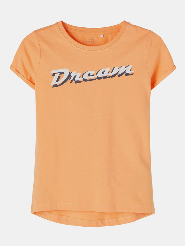 name it Oranžna dekliška majica s potiskom ime Vix