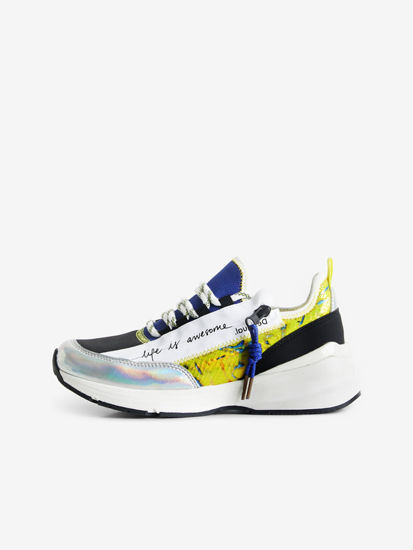 Desigual Desigual rumeno-bele ženske superge Moon Zipper