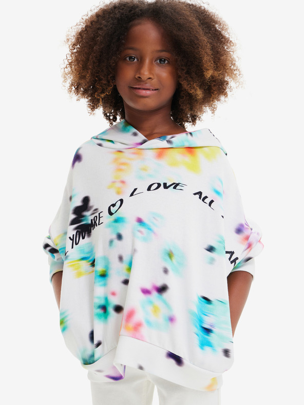 Desigual Desigual Flores bela dekliška cvetlična jopa s kapuco
