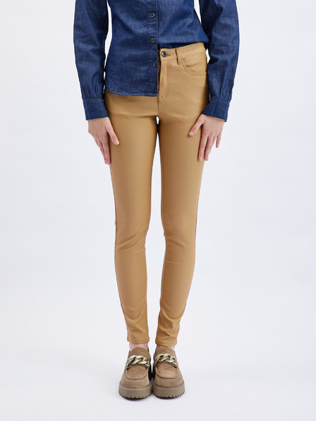 Orsay Rjave ženske skinny fit hlače ORSAY
