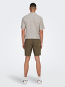ONLY & SONS Rjave moške lanene kratke hlače ONLY & SONS Linus