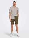 ONLY & SONS Rjave moške lanene kratke hlače ONLY & SONS Linus