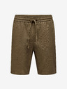 ONLY & SONS Rjave moške lanene kratke hlače ONLY & SONS Linus