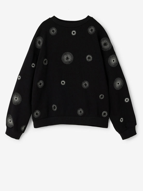 Desigual Črna dekliška majica Desigual Ivy z vzorcem