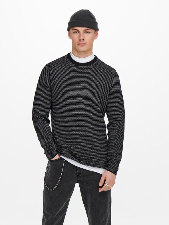 ONLY & SONS Temno modra rebrasta jopa ONLY & SONS Niguel