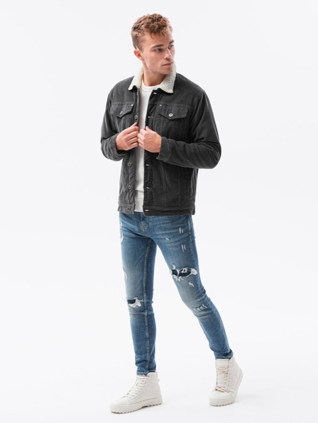 Ombre Clothing Temno siva moška oblačila C524 prehodna jakna