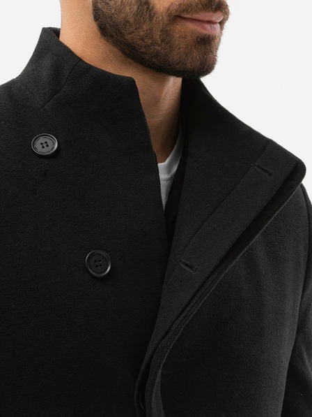Ombre Clothing Črni moški plašč C501