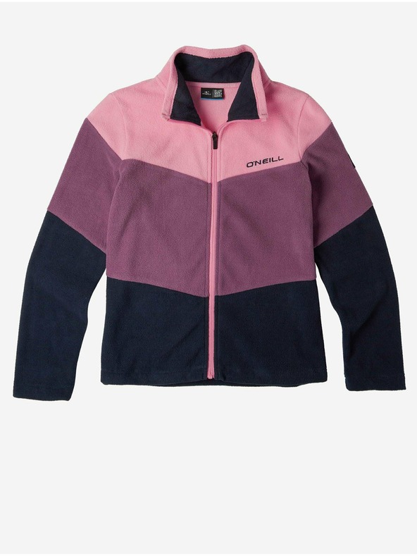 O'Neill Vijolična in rožnata dekliška jopa O'Neill Coral Fleece