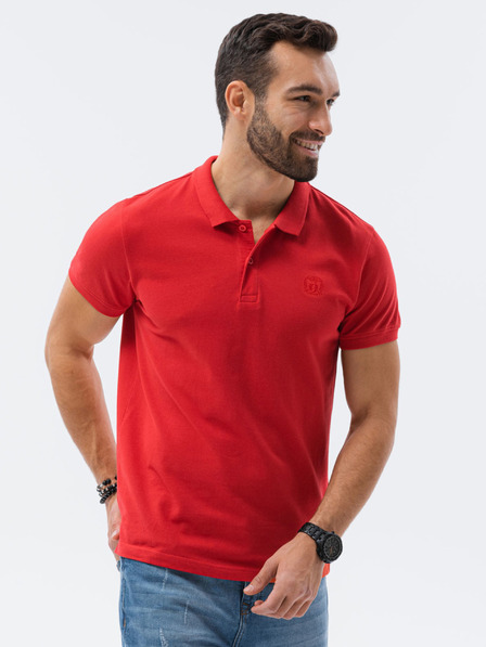 Ombre Clothing Rdeča moška osnovna polo majica Ombre Clothing