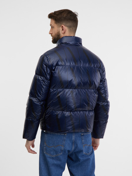 Armani Exchange Temno modra moška vzorčasta prešita jakna Armani Exchange Giacca