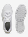 Puma Bele ženske usnjene superge s platformo Puma Metallic Shine