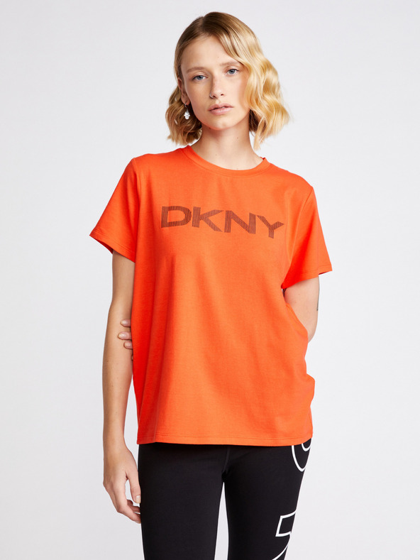 DKNY Črtasta majica z logotipom DKNY