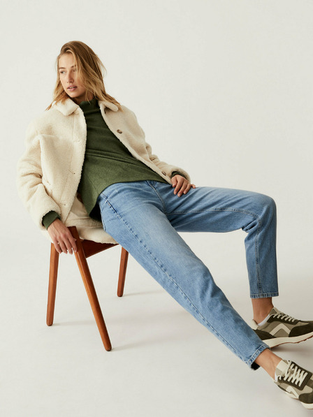 Marks & Spencer Modre ženske kavbojke mom fit z visokim pasom Marks & Spencer