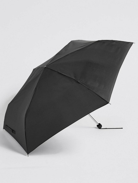 Marks & Spencer Črni dežnik Marks & Spencer Glossy Solid Umbrella Black