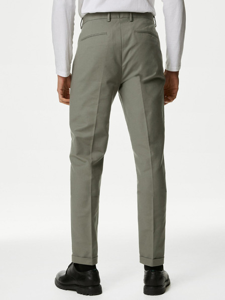Marks & Spencer Zelene raztegljive moške hlače chino Marks & Spencer