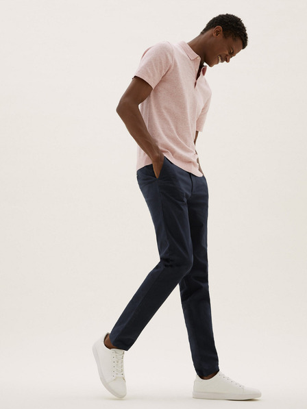 Marks & Spencer Temno modre moške hlače chino Marks & Spencer