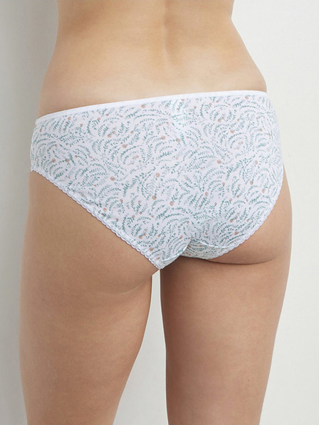 DIM Modro-bele ženske hlačne nogavice z vzorcem Dim GENEROUS COTTON BIO SLIP