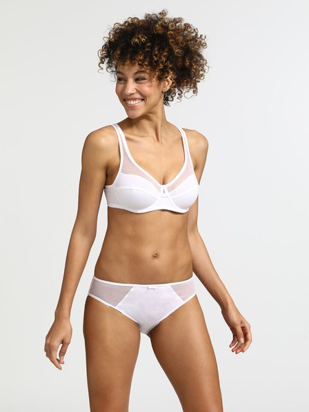 DIM Bele ženske spodnjice Dim GENEROUS COTTON BIO SLIP