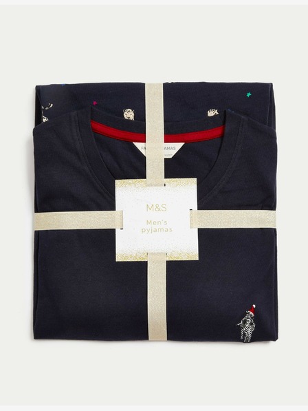 Marks & Spencer Pižama iz čistega bombaža z motivom zebre Marks & Spencer mornarsko modra