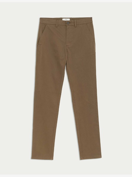 Marks & Spencer Raztegljive hlače chino tankega kroja Marks & Spencer rjave barve