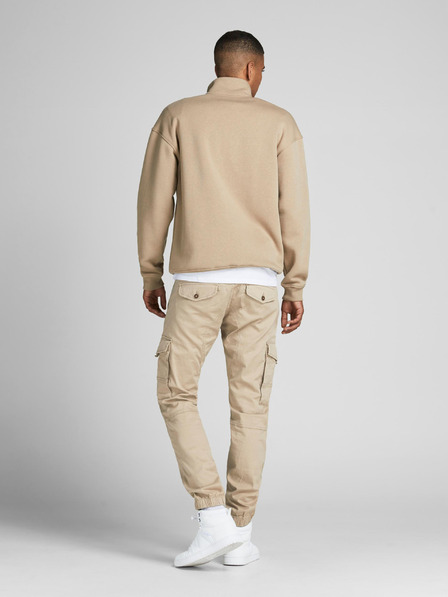 Jack & Jones Bež moške hlače Jack & Jones Paul z žepi