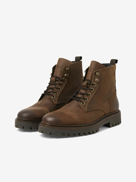 Jack & Jones Temno rjavi moški usnjeni gležnjarji Jack & Jones Wenzo