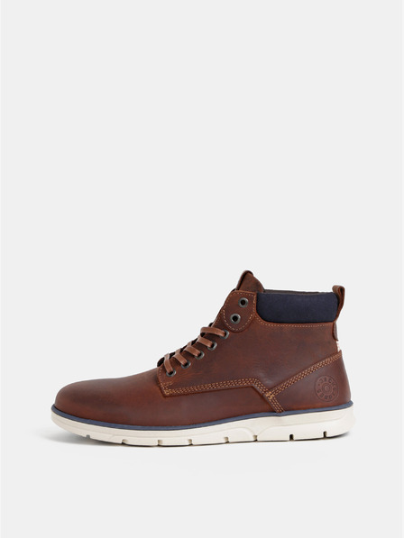 Jack & Jones Rjavi moški usnjeni gležnjarji Jack & Jones Tubar