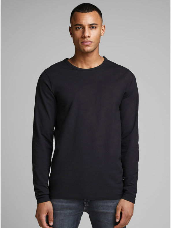 Jack & Jones Jack & Jones črna moška osnovna majica s kratkimi rokavi