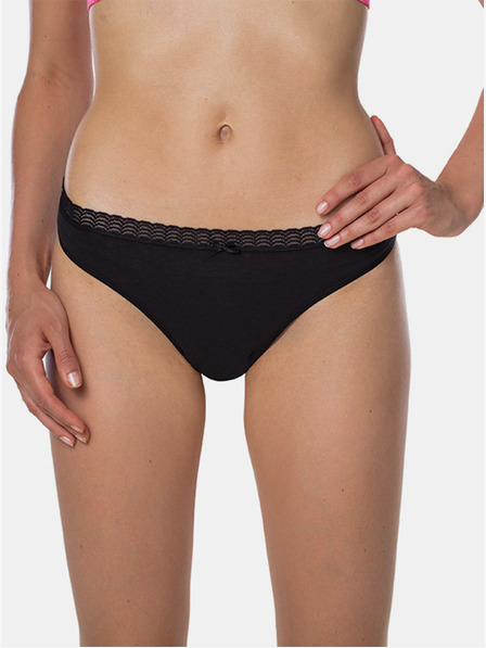 Bellinda Črne ženske spodnje hlačke s čipko Bellinda FANCY COTTON MINISLIP