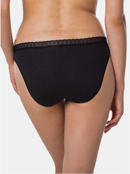 Bellinda Črne ženske spodnje hlačke s čipko Bellinda FANCY COTTON MINISLIP