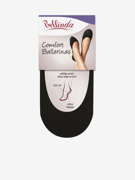 Bellinda Črne nogavice Bellinda COMFORT BALLERINAS
