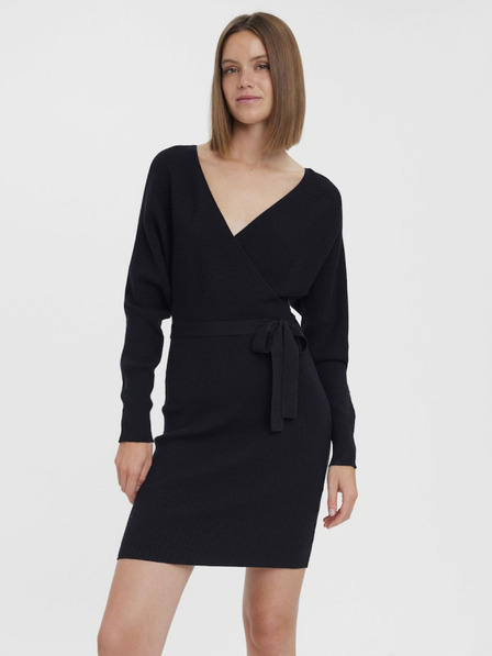 Vero Moda Črna ženska pulover obleka Vero Moda Hollyrem