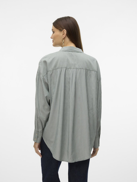 Vero Moda Bela in zelena črtasta ženska srajca Vero Moda Nora